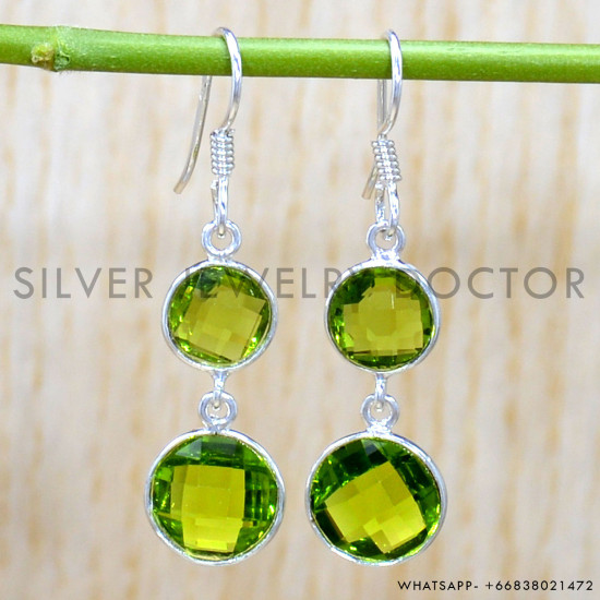 Peridot 925 Sterling Silver Earrings (SJWE-767) Peridot 925 Sterling Silver Earrings (SJWE-767)