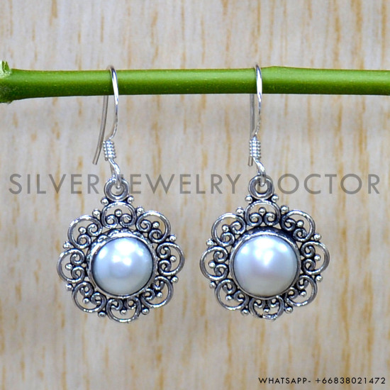 Pearl 925 Sterling Silver Earrings (SJWE-768)