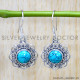 Turquoise 925 Sterling Silver Earrings (SJWE-771)