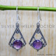 Amethyst 925 Sterling Silver Earrings (SJWE-777)