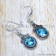 Blue Topaz 925 Sterling Silver Earrings (SJWE-786)