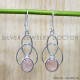 Rose Quartz 925 Sterling Silver Earrings (SJWE-796)