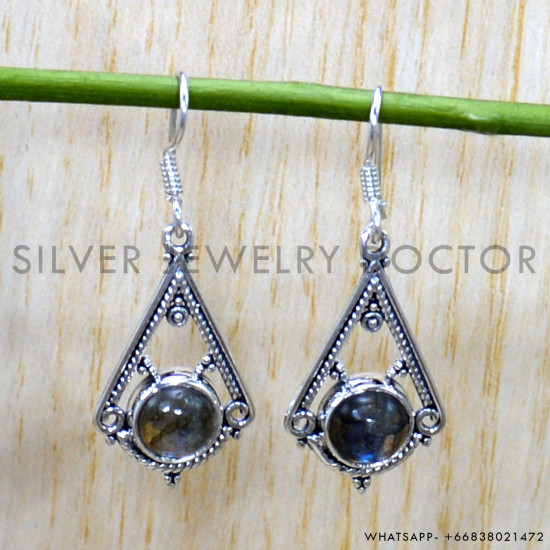 Labradorite 925 Sterling Silver Earrings (SJWE-812)