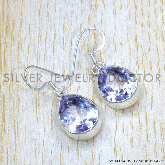 Amethyst 925 Sterling Silver Earrings (SJWE-817)