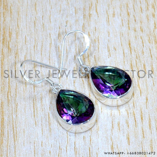 Mystic Topaz 925 Sterling Silver Earrings (SJWE-820)
