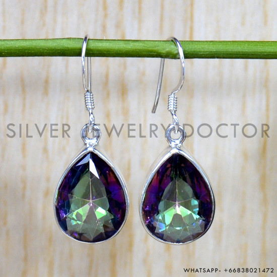 Mystic Topaz 925 Sterling Silver Earrings (SJWE-820)