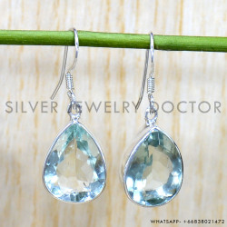 Green Amethyst 925 Sterling Silver Earrings (SJWE-821)