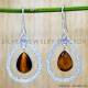 Tiger Eye 925 Sterling Silver Earrings (SJWE-832)