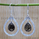 Black Rutile 925 Sterling Silver Earrings (SJWE-835)