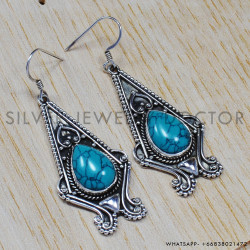 Turquoise 925 Sterling Silver Earrings (SJWE-85) Turquoise 925 Sterling Silver Earrings (SJWE-85)
