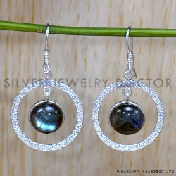 Labradorite 925 Sterling Silver Earrings (SJWE-852)