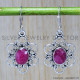 Ruby 925 Sterling Silver Earrings (SJWE-86) Ruby 925 Sterling Silver Earrings (SJWE-86)