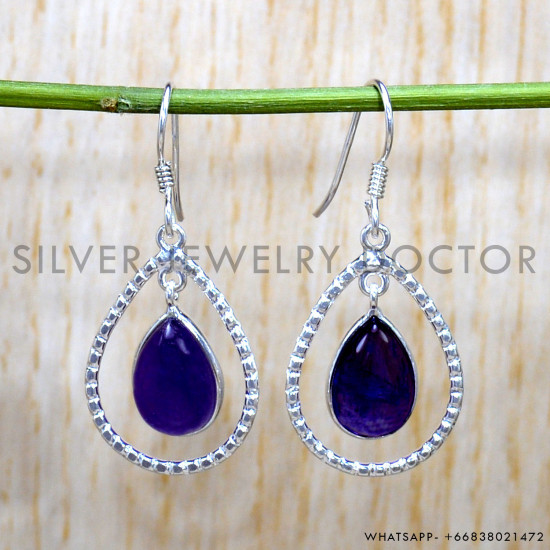 Amethyst 925 Sterling Silver Earrings (SJWE-863)