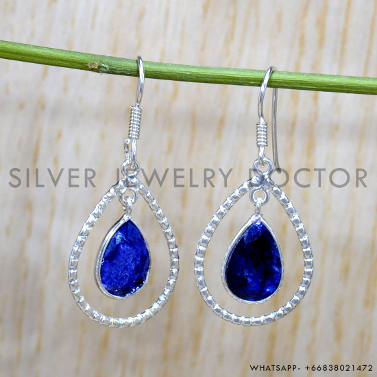 Sapphire 925 Sterling Silver Earrings (SJWE-864)