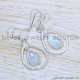 Rainbow Moonstone 925 Sterling Silver Earrings (SJWE-865)