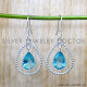 Blue Topaz 925 Sterling Silver Earrings (SJWE-870)