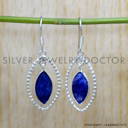 Sapphire 925 Sterling Silver Earrings (SJWE-876)
