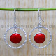 Coral 925 Sterling Silver Earrings (SJWE-881)