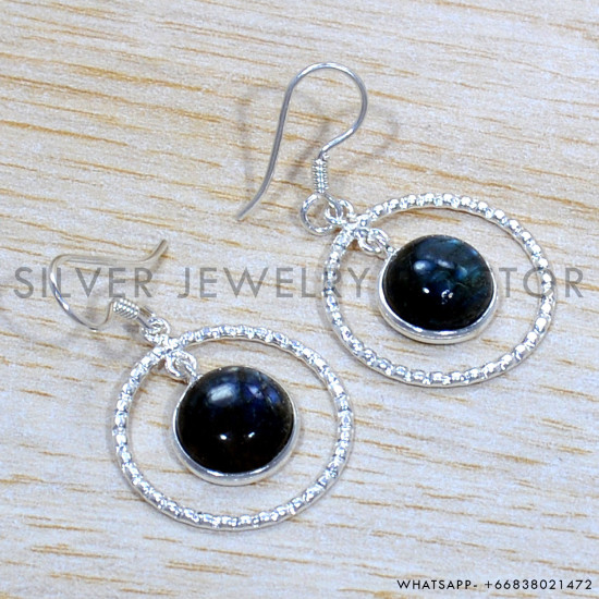 Labradorite 925 Sterling Silver Earrings (SJWE-883)