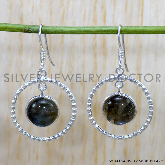 Labradorite 925 Sterling Silver Earrings (SJWE-883)