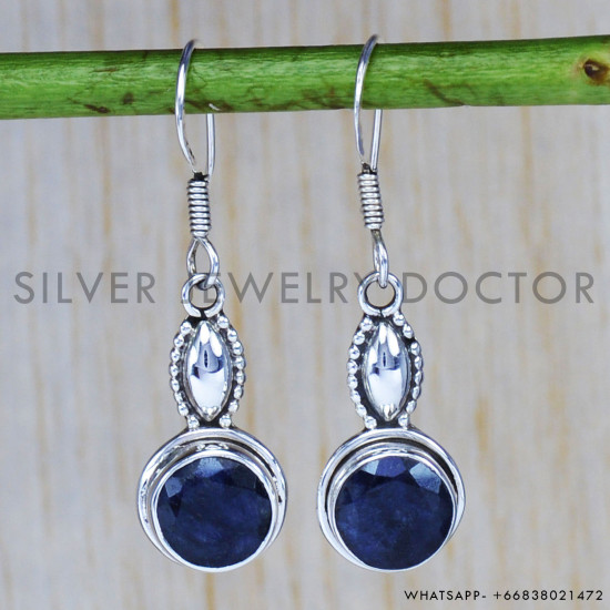 Sapphire 925 Sterling Silver Earrings (SJWE-89) Sapphire 925 Sterling Silver Earrings (SJWE-89)