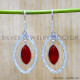 Carnelian 925 Sterling Silver Earrings (SJWE-902)