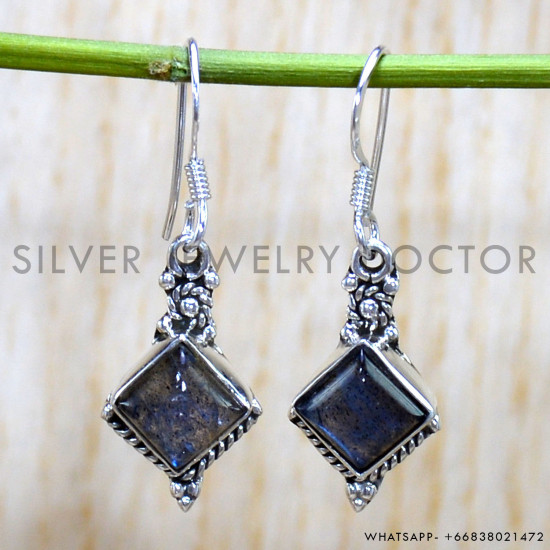 Labradorite 925 Sterling Silver Earrings (SJWE-905)