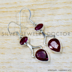Ruby 925 Sterling Silver Earrings (SJWE-911) Ruby 925 Sterling Silver Earrings (SJWE-911)
