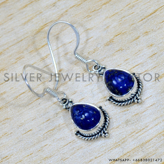 Lapis Lazuli 925 Sterling Silver Earrings (SJWE-914) Lapis Lazuli 925 Sterling Silver Earrings (SJWE-914)