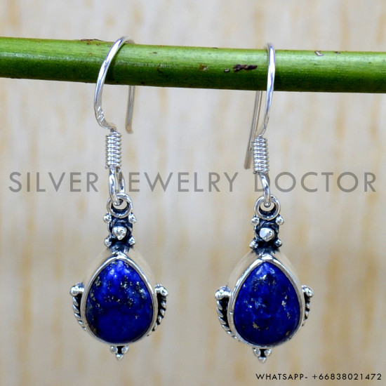 Lapis Lazuli 925 Sterling Silver Earrings (SJWE-914) Lapis Lazuli 925 Sterling Silver Earrings (SJWE-914)