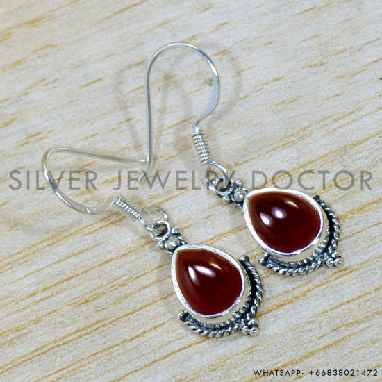 Carnelian 925 Sterling Silver Earrings (SJWE-915) Carnelian 925 Sterling Silver Earrings (SJWE-915)