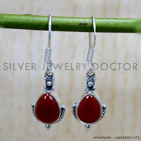 Carnelian 925 Sterling Silver Earrings (SJWE-915) Carnelian 925 Sterling Silver Earrings (SJWE-915)