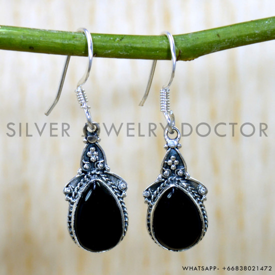 Black Onyx 925 Sterling Silver Earrings (SJWE-917) Black Onyx 925 Sterling Silver Earrings (SJWE-917)