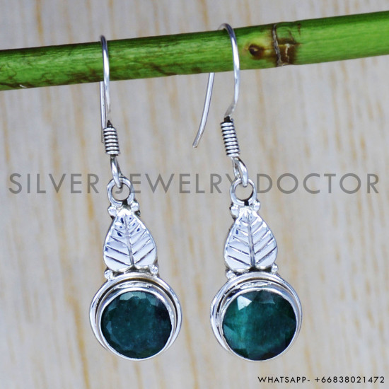 Emerald 925 Sterling Silver Earrings (SJWE-92) Emerald 925 Sterling Silver Earrings (SJWE-92)