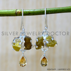 Citrine 925 Sterling Silver Earrings (SJWE-928)