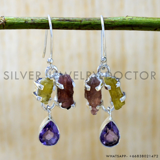 Amethyst 925 Sterling Silver Earrings (SJWE-939)
