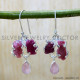 Rose Quartz 925 Sterling Silver Earrings (SJWE-945)