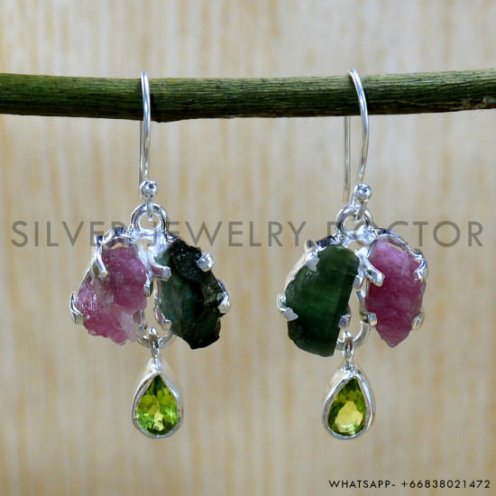 Peridot 925 Sterling Silver Earrings (SJWE-954)
