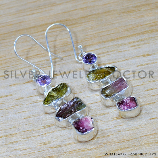 Amethyst 925 Sterling Silver Earrings (SJWE-963)