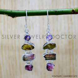 Amethyst 925 Sterling Silver Earrings (SJWE-963)