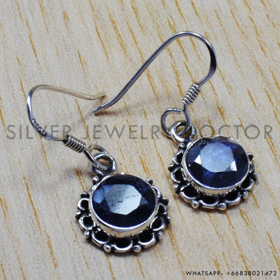 Sapphire 925 Sterling Silver Earrings (SJWE-97) Sapphire 925 Sterling Silver Earrings (SJWE-97)