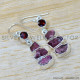 Garnet 925 Sterling Silver Earrings (SJWE-975)