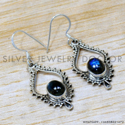 Labradorite 925 Sterling Silver Earrings (SJWE-985)
