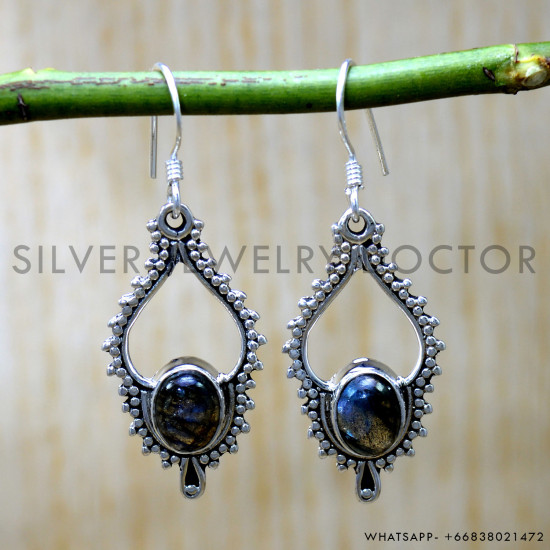 Labradorite 925 Sterling Silver Earrings (SJWE-985) Labradorite 925 Sterling Silver Earrings (SJWE-985)