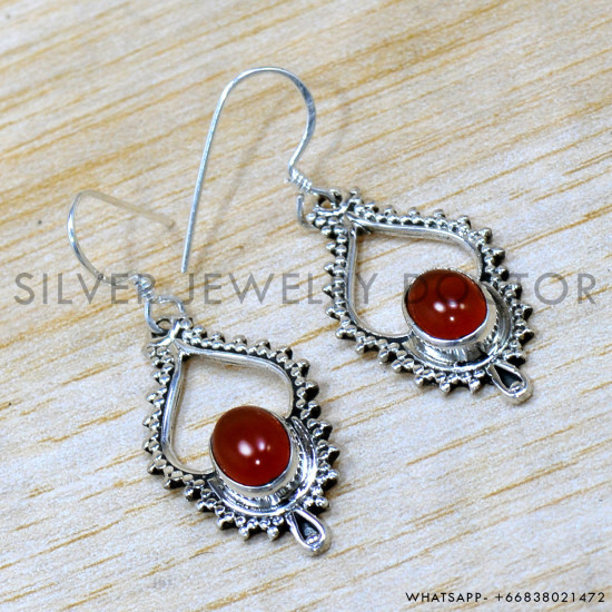 Carnelian 925 Sterling Silver Earrings (SJWE-994) Carnelian 925 Sterling Silver Earrings (SJWE-994)
