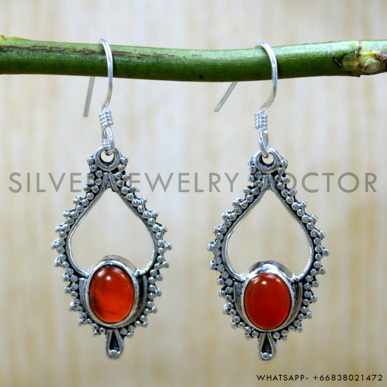 Carnelian 925 Sterling Silver Earrings (SJWE-994) Carnelian 925 Sterling Silver Earrings (SJWE-994)