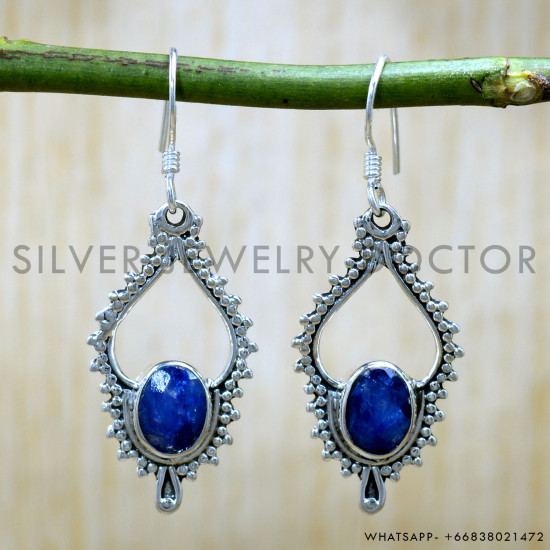 Sapphire 925 Sterling Silver Earrings (SJWE-997) Sapphire 925 Sterling Silver Earrings (SJWE-997)