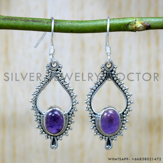 Amethyst 925 Sterling Silver Earrings (SJWE-998) Amethyst 925 Sterling Silver Earrings (SJWE-998)