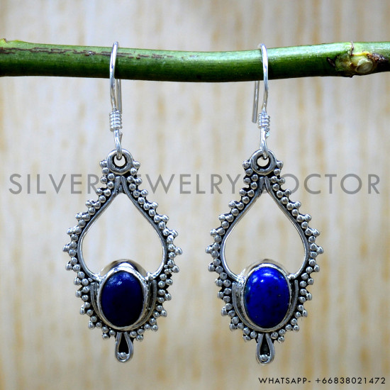 Lapis Lazuli 925 Sterling Silver Earrings (SJWE-999) Lapis Lazuli 925 Sterling Silver Earrings (SJWE-999)