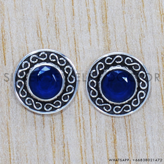 Sapphire 925 Sterling Silver Earrings (SJWES-105) Sapphire 925 Sterling Silver Earrings (SJWES-105)